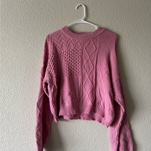 Pink Cable Knit Sweater